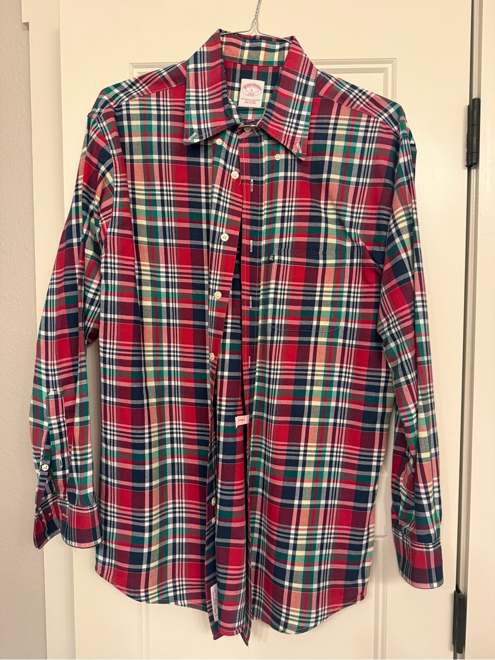 Brooks Brothers Red Green Navy Plaid Button-Down Shirt